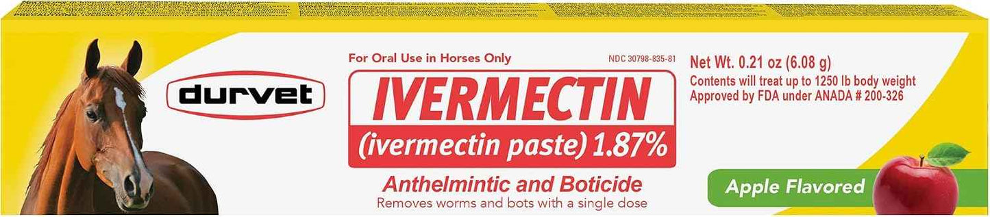Ivermectin Horse Dewormer Paste 1.87% Apple Flavor | 6.08g