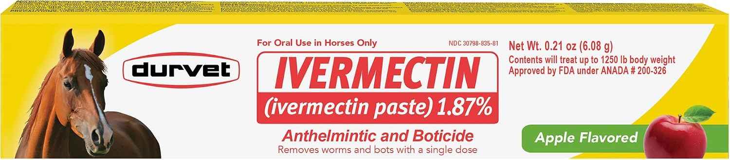 Ivermectin Horse Dewormer Paste 1.87% Apple Flavor | 6.08g