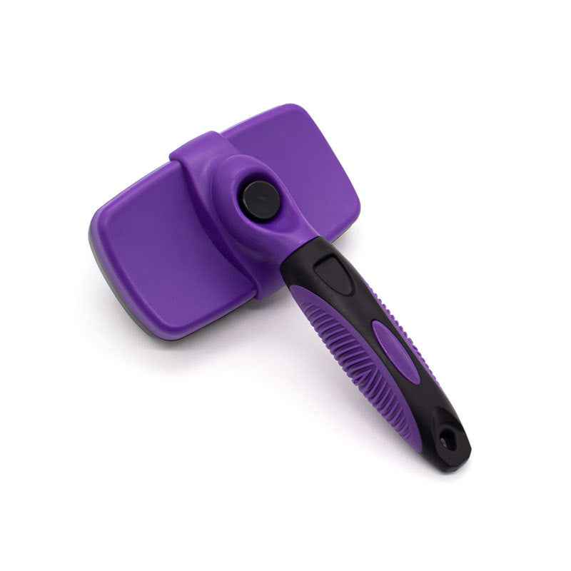 Self-Cleaning Dog Brush For Shedding, Slicker Brush & Grooming Tool  Dog Shedding Tool,Deshedder Brush,Undercoat Brush & Flea Comb, Ergonomic Handle,For Long-Haired Dogs & Indoor Cats