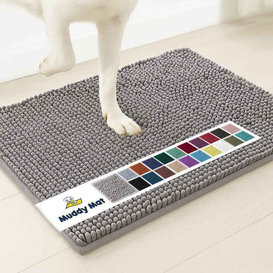 Solid-color Long-pile Chenille Bath Mat, Water-absorbent Foot Pad