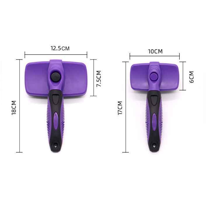 Self-Cleaning Dog Brush For Shedding, Slicker Brush & Grooming Tool  Dog Shedding Tool,Deshedder Brush,Undercoat Brush & Flea Comb, Ergonomic Handle,For Long-Haired Dogs & Indoor Cats