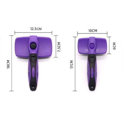 Self-Cleaning Dog Brush For Shedding, Slicker Brush & Grooming Tool  Dog Shedding Tool,Deshedder Brush,Undercoat Brush & Flea Comb, Ergonomic Handle,For Long-Haired Dogs & Indoor Cats